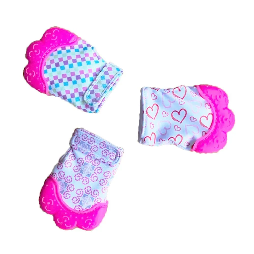 Guantes masticables de silicona, cubiertas antimordeduras para dedos para bebés, juguetes para la dentición para juegos sensoriales y desarrollo de motores bucales