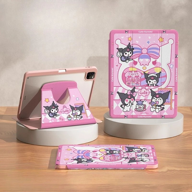 

Sanrio Kuromi For iPad Case IPad Pro 5 6 12.9in air M2 M3 11in Funda Protective case Air 4 5 10th Gen Tablet Cover With Pen Slot