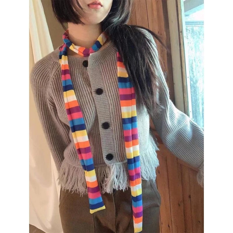 Women Y2k Style Scarf Summer Thin Scarfs Lady Long Shawls Casual Travel Shopping Taking Photo Scarf for Teenagers