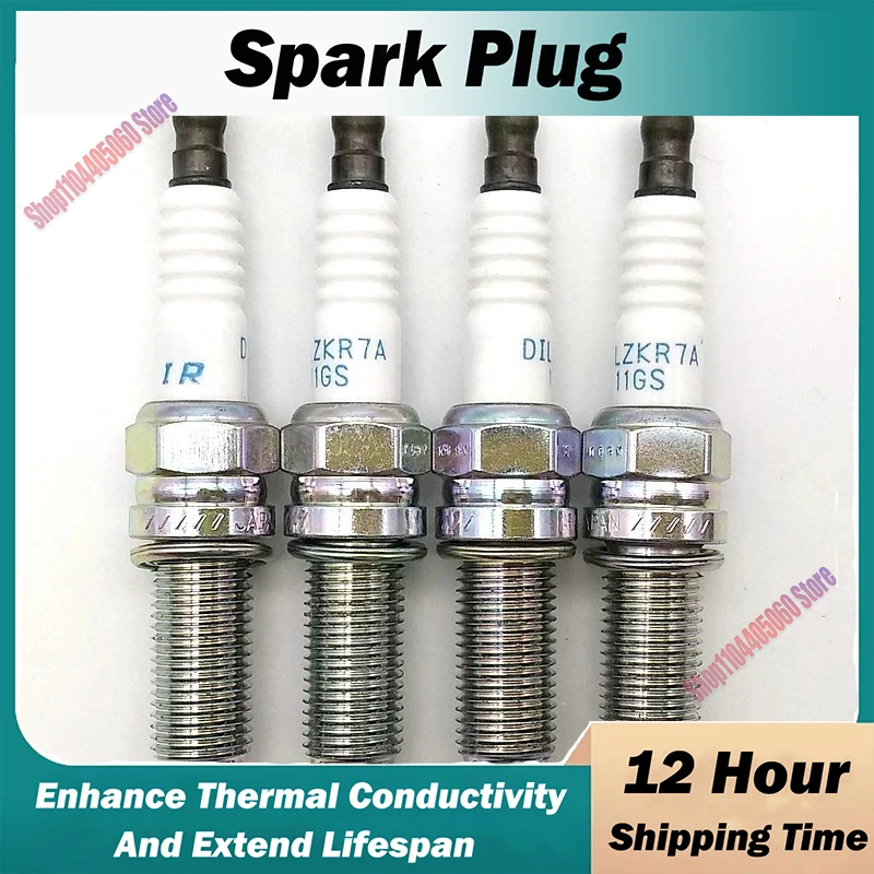 

4pcs 12290-R41-L01 Dual Iridium Spark Plugs DILZKR7A11GS fit For For Honda CR-V IV CIVIC IX Car Candle 12290R41L01
