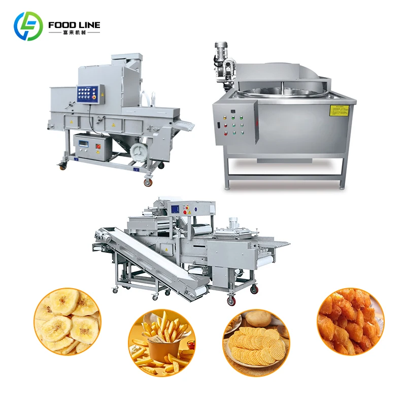 Customized Small Fully Automatic Production Line For Lays Style Potato Chips And Small Scale Fresh Frozen French Fries Making