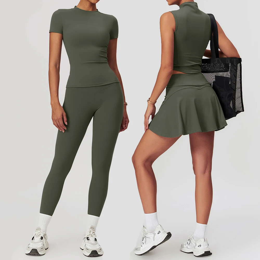 

2PCS Yoga Suit Sports Set Women's Tracksuits Gym Set Women Yoga Vest Running Workout Short sleeves Sports Leggings Yoga Clothing