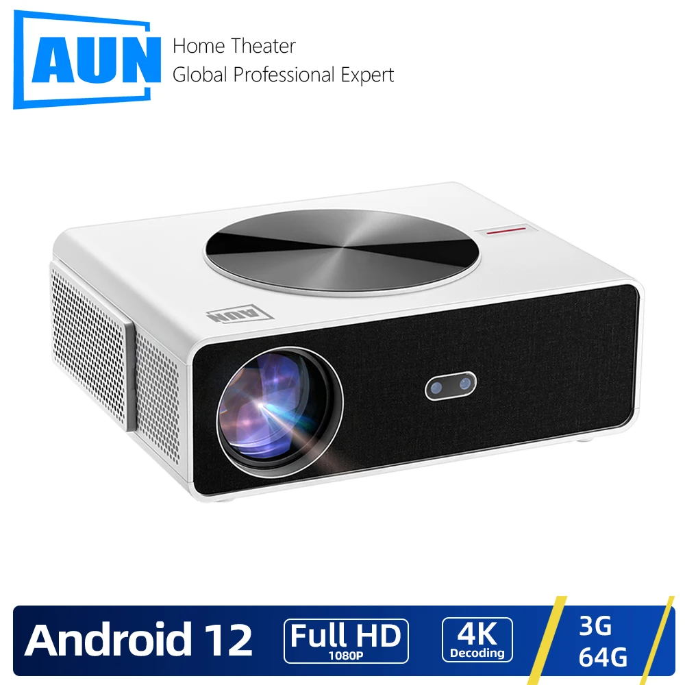 AUN LED Projector Android TV 4K Movie Full HD Theater 3D Electric Auto Focus 3G 64G 200 inch Home Cinema WIFI AKEY7 MAX