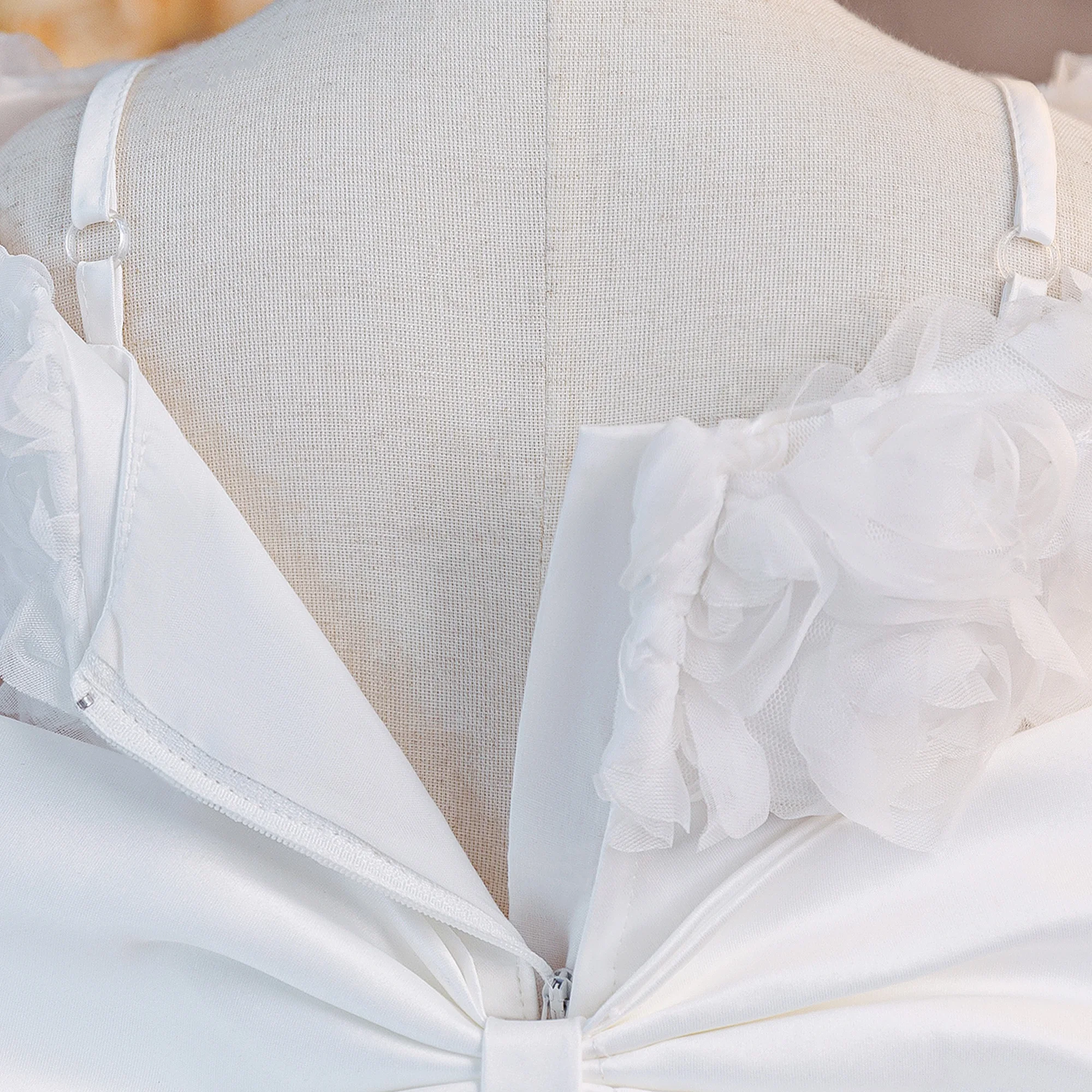 Kleid für Kleinkinder zum 1. Geburtstag, zur Taufe, für Mädchen, mit Schleife, Hochzeitskostüm, elegante Brautjungfernkleider, Prinzessinnenkleider, Festkleid für Mädchen, Kinderkleidung – Detail 8