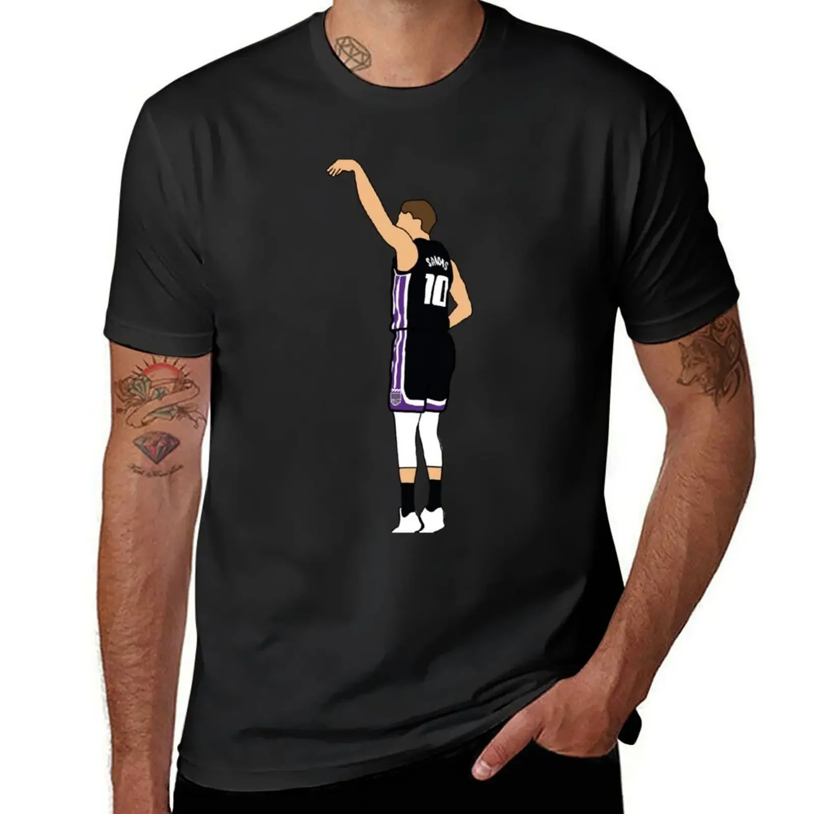 Domantas Sabonis drains a 3 Pointer T-Shirt customs hippie clothes Blouse mens t shirt graphic