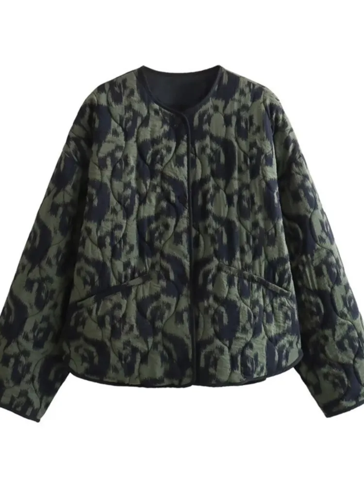 Lightweight Leopard Print Winter Jacket Woman Long Sleeve Pocket Loose Casual New In Coats & Jackets Куртка Зима Женская 2025