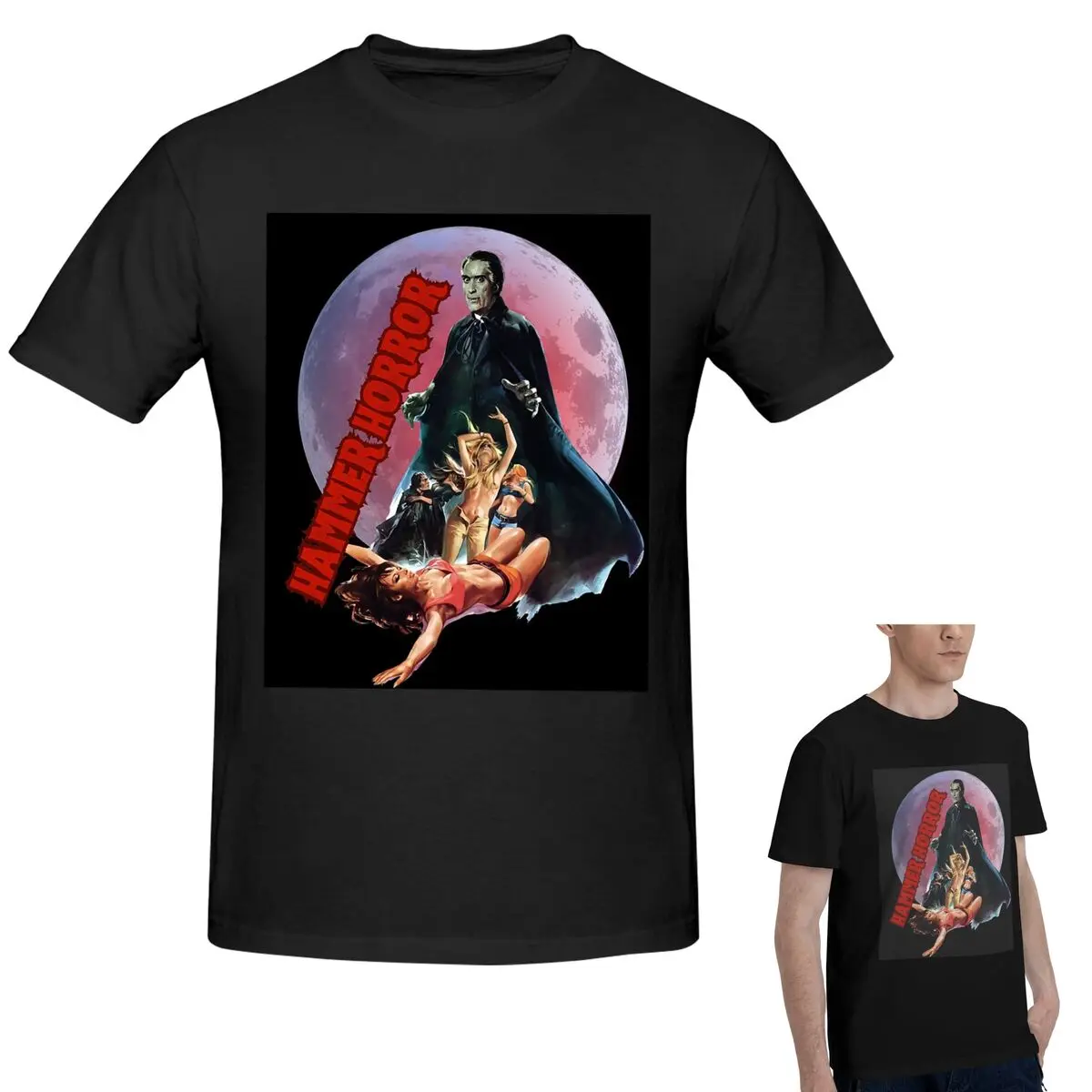 

Футболка ужасов Hammer из 100% хлопка, мужская классическая футболка большого размера, мужские летние рубашки с круглым вырезом, топы, S-6XL