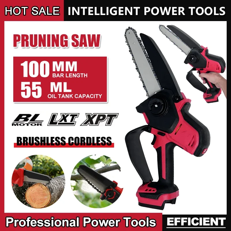 

2026 New Cordless Electric Saw Mini Chain Saw Handheld Garden Logging Chainsaw Wood Cutting Power Tool For Milwaukee 18V Battery
