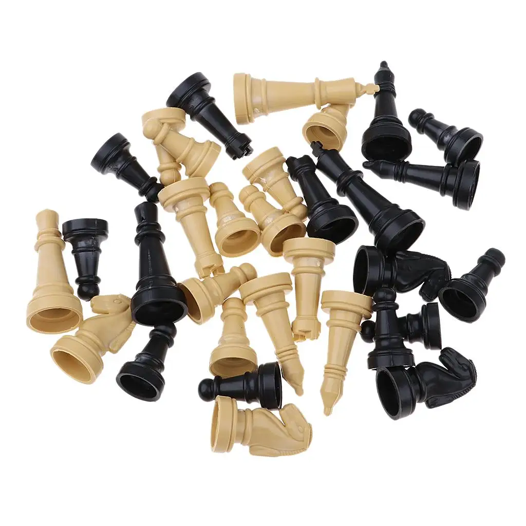 

Board Game Accessories 32pcs Plastic Chess Pawns Brown Nero Large Professional Chess for Kids and Adults