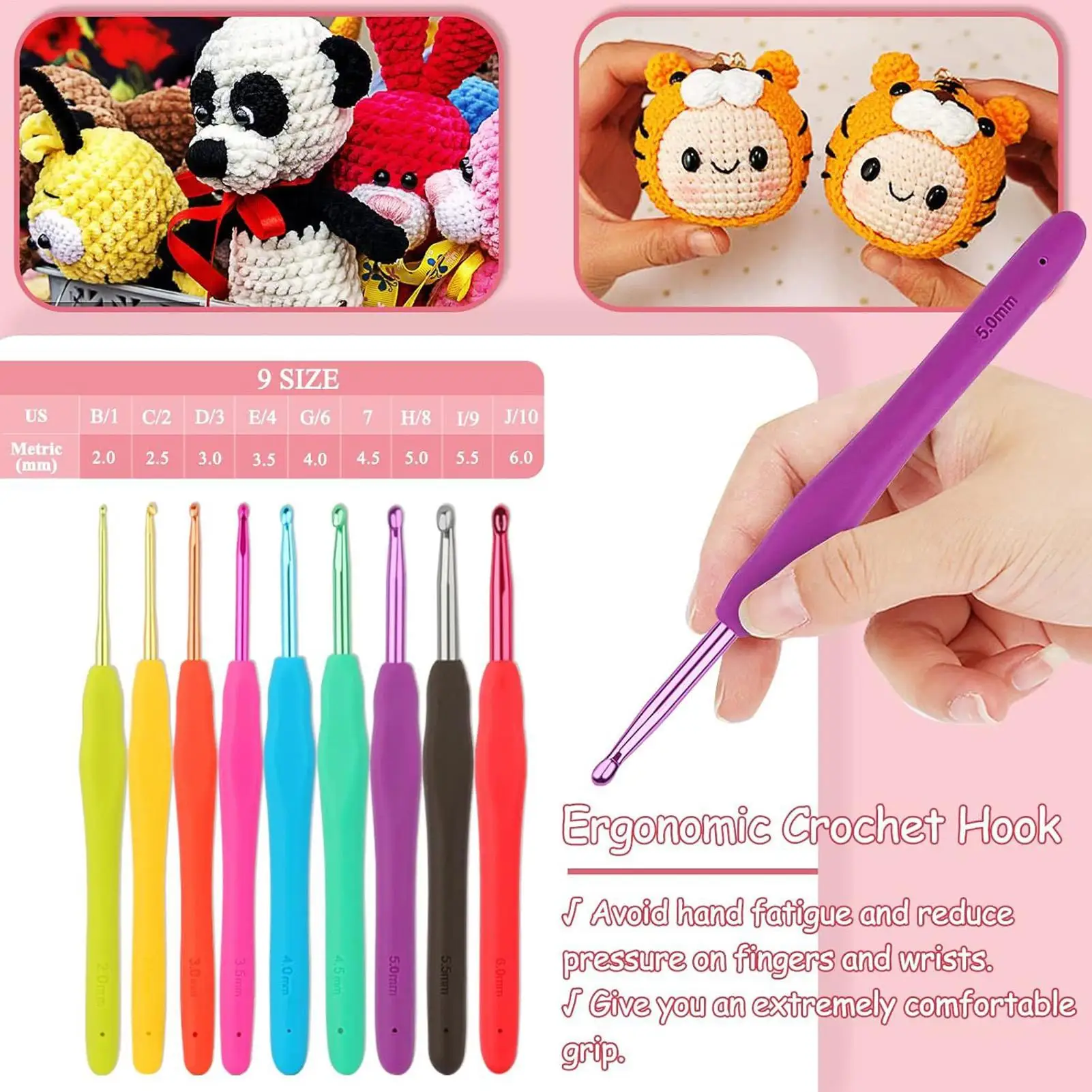 

Crochet Kit Handmade Crafting Set Craft Knitting Kit For Adults Art Teachers Classroom Projects Holiday DIY Enthusiasts Stocking