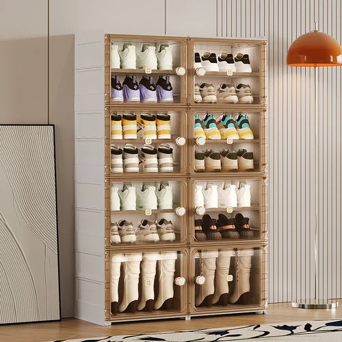 바퀴 달린 다기능 접이식 신발거치대 거실 캐비닛, 쌓을 수 있는 잡화 대용량 보관함, 2 층, 3 층, 4/5 층