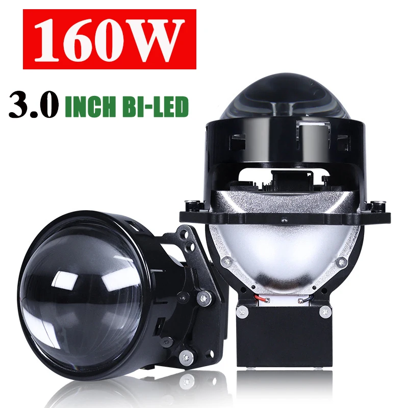 

3.0 LED Bi Laser Lenses Projector Headlight 160W H4 H7 9005 9006 Hella 3R G5 Projector Lens 12V 6000k High Power Car HeadLamp