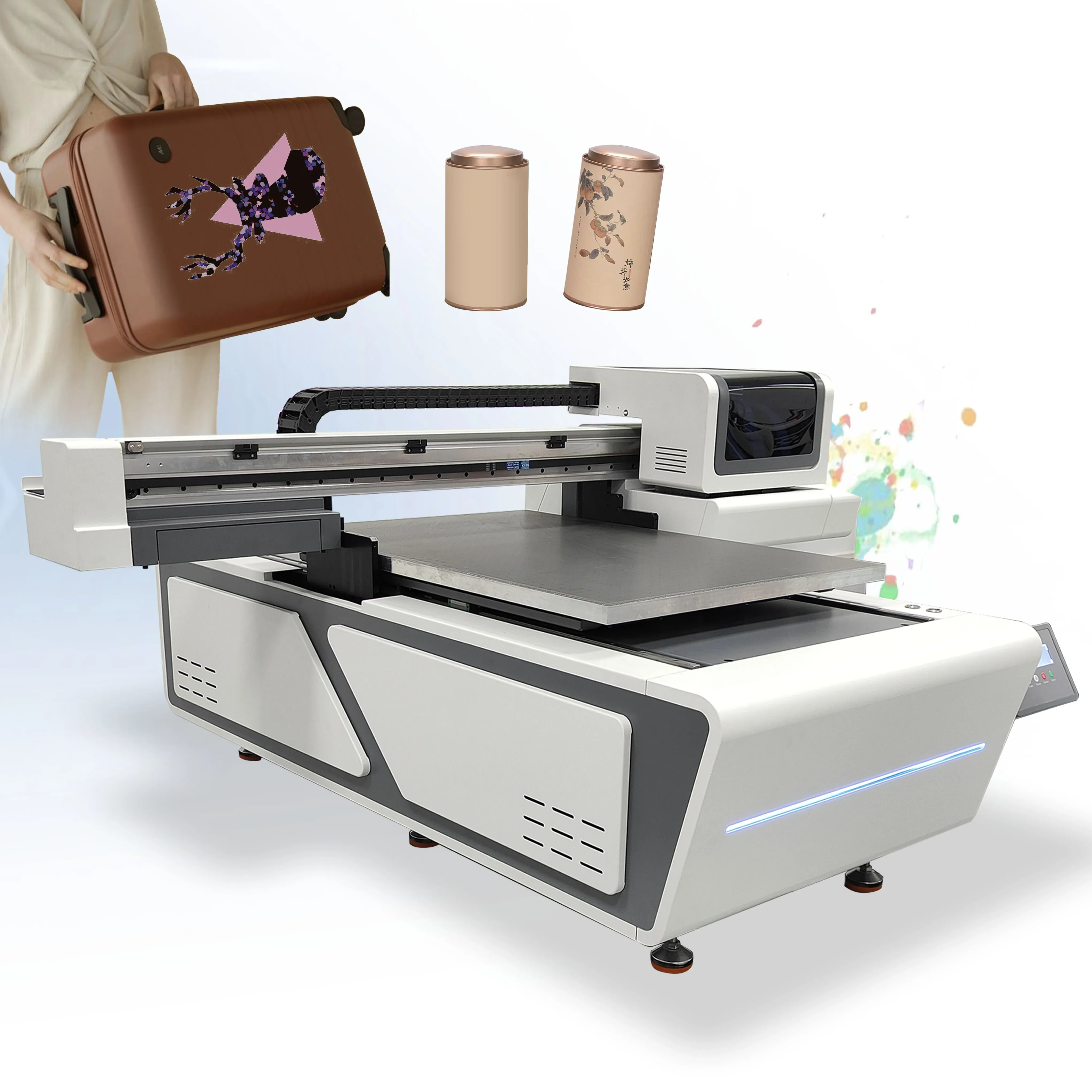 High Precision 6090 UV Flatbed Printer for Silicone Swimming Cap ID Card Printing Machine