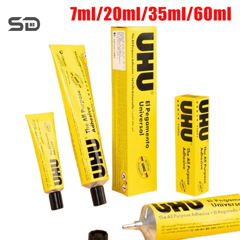 7ml/20ml/35ml/60ml UHU All Purpose Transparent Adhesive Glue Extra Strong Clear Glue Handmade Model Glue Fabric Leather Glue DIY