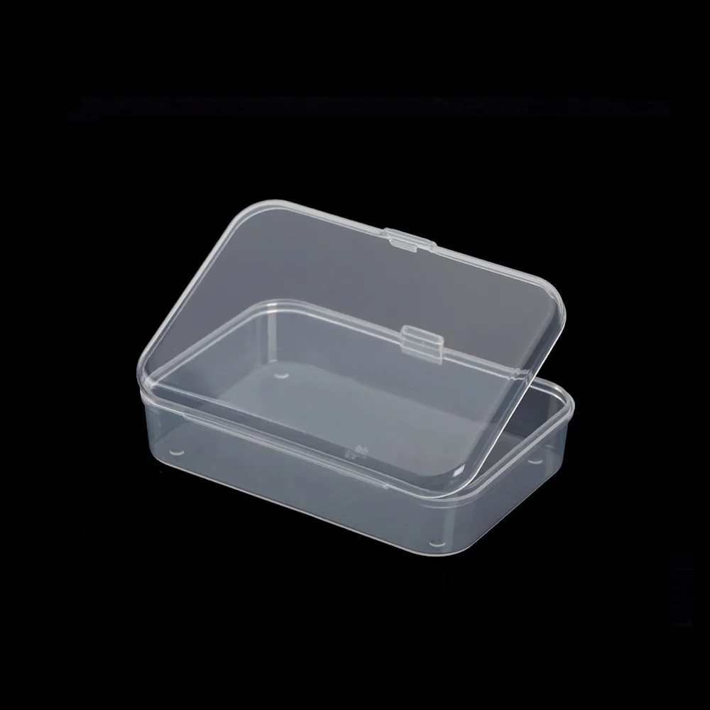 Rectangular Clear Small Plastic Containers Mini Transparent Plastic Jewelry Case Container