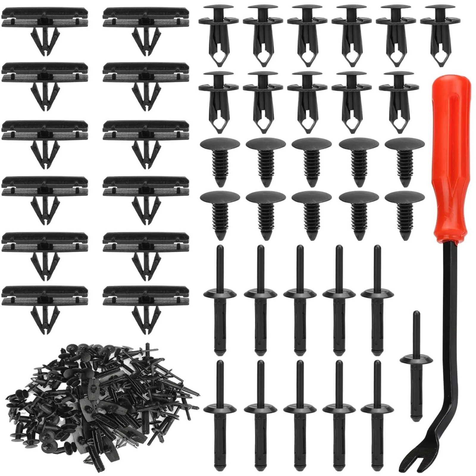 

121 pcs Plastic Rivets Fastener Fender Bumper Door Hood Clips for Jeep Wrangler