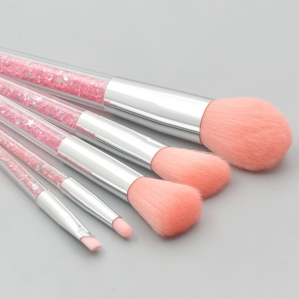 5-teiliges 1-Set Make-up für Damen, Premium-Kosmetik-Pinsel-Set, kein Ausfallen, dichte Borsten, professionelle Make-up-Tools, Puderpinsel für den Alltag