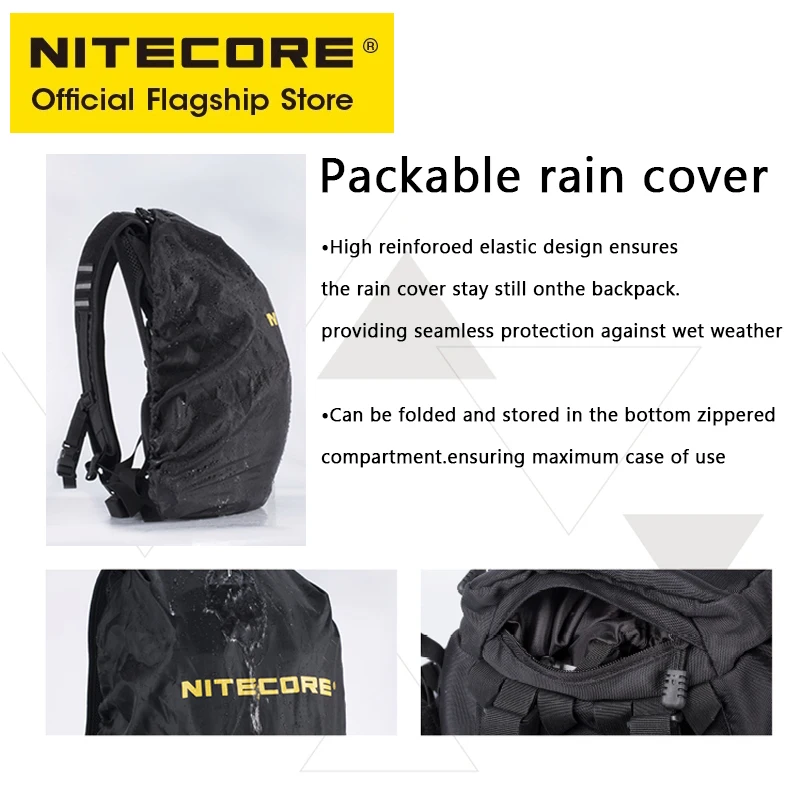 Nitecore bp20 20l mochila de viagem saco de viagem 1000d náilon trekking caça pesca tático mochilas sistema molle masculino feminino