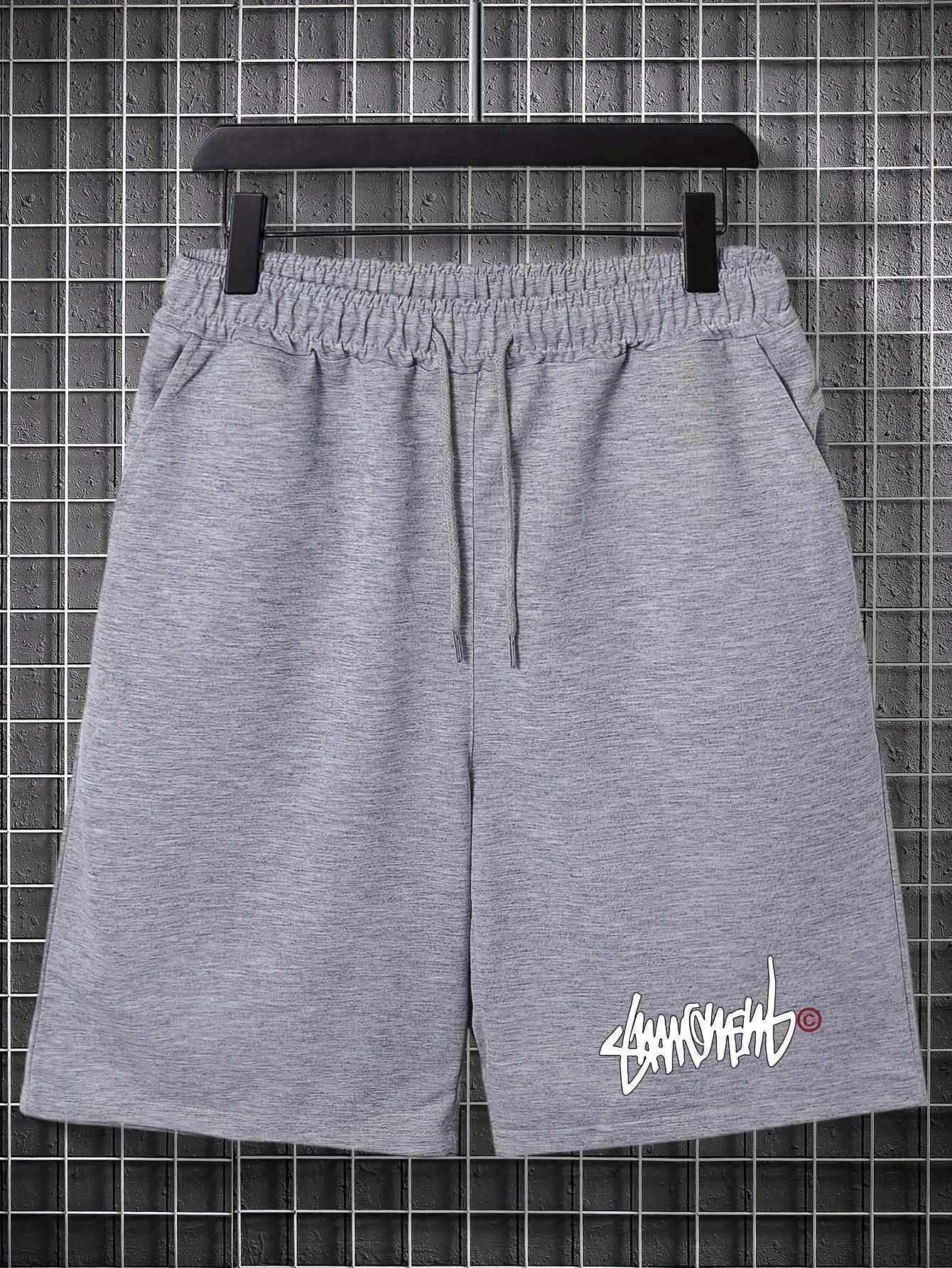 

Men's Summer Letter Print Casual Shorts Loose Fit Elastic Waistband with Drawstring Suitable for Everyday Wear