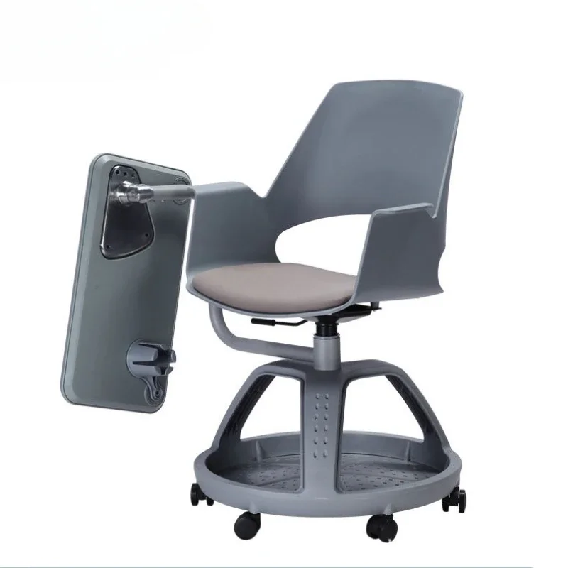 Table and Chair 2-in-1 Conference Record Training with Board Lifting Multifunctional Student Chair Grey  Chair