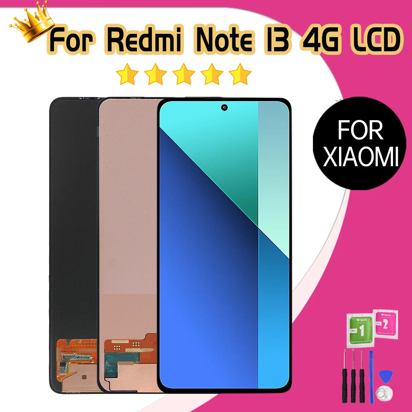 LCD for Xiaomi Redmi Note 13 4G Lcd Display Digital Touch Screen With Frame for Redmi Note 13 4G  23129RAA4G 23124RA7EO Screen