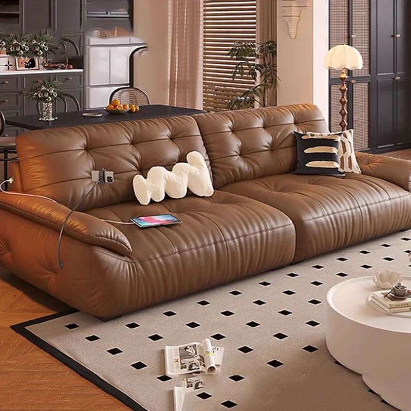 

Leather Sectional Outdoor Sofa Armchair Couch Bedroom Relaxing Love Seat Outdoor Sofa Human Dog Bed Sillon Cama Home Furniture