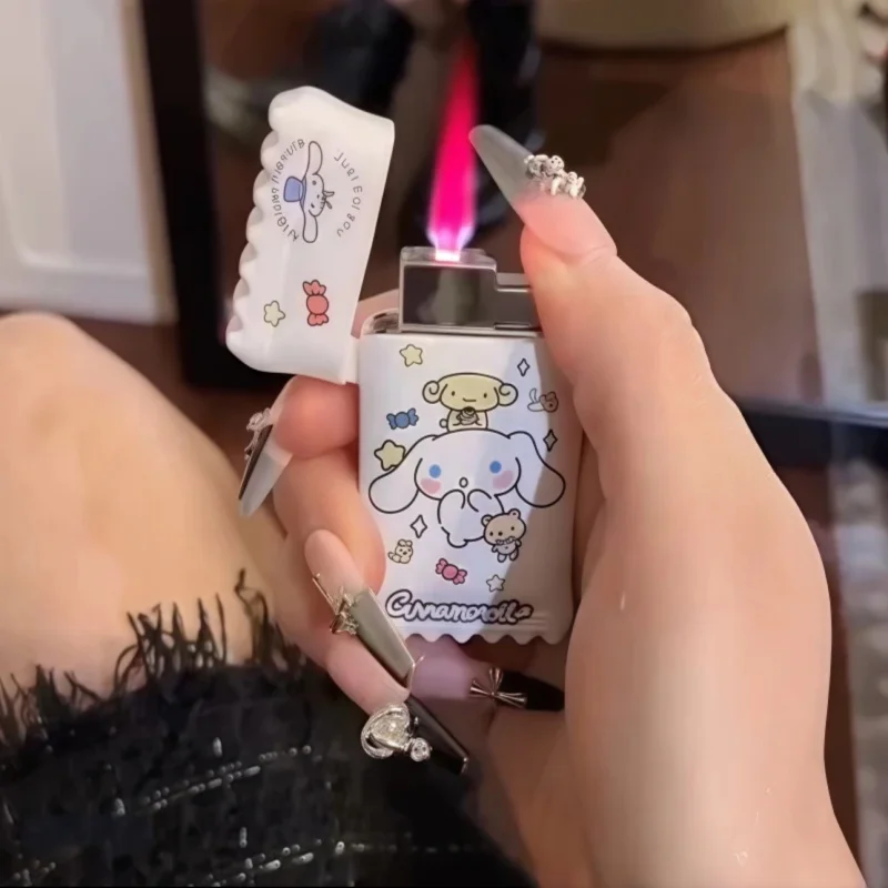 

New Cute Hello Kitty Inflatable Lighter Candy Style Windproof Inflatable Cartoon Portable Lighter Women's Smoking Gift