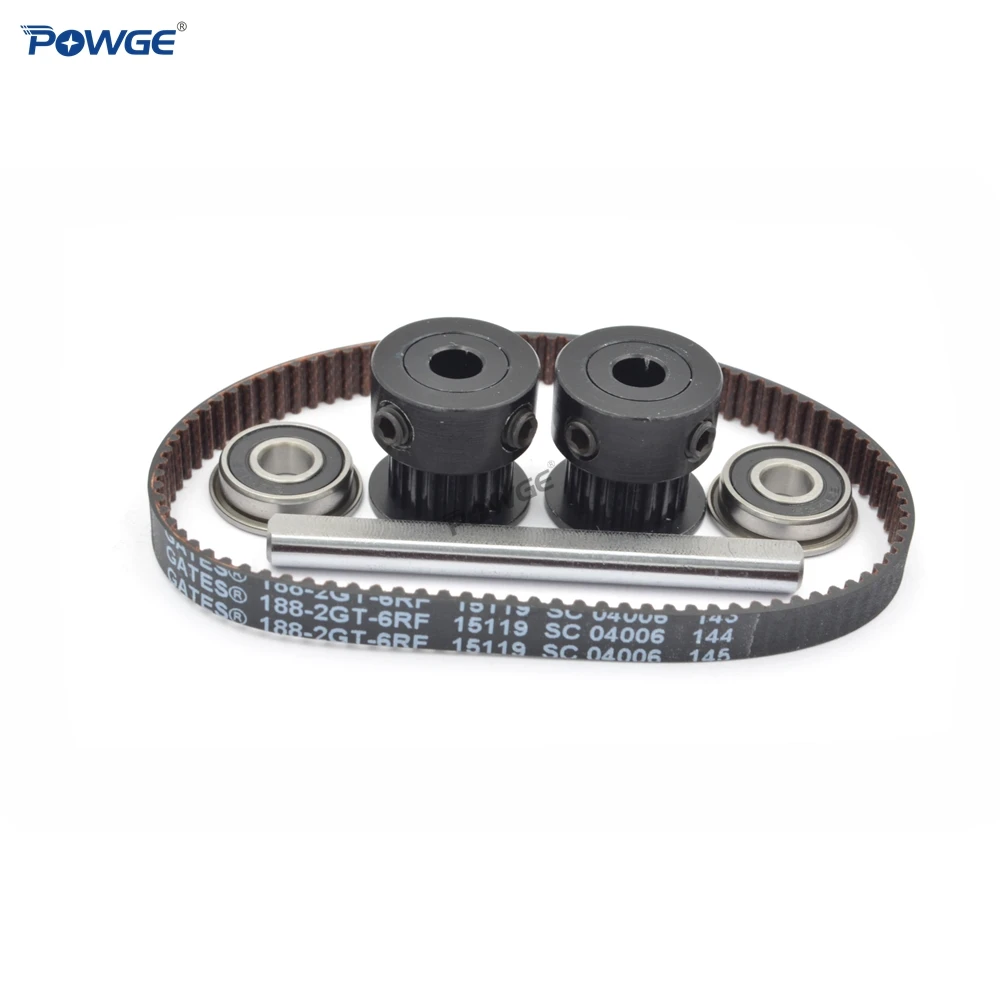 POWGE VORON Mobius 3.1 Set extruder PARTS GATES 188-2GT-6 Timing Belt 20T 2GT pulley Grind flat Shaft 5X50mm Bearing F695 2RS