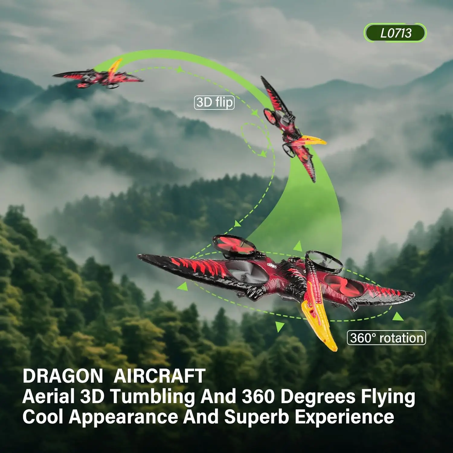 Pterodactyl dinosaurus speelgoed drone voor kinderen, draak afstandsbediening vliegtuig, vliegende speelgoed verjaardagscadeaus voor 8-12 jaar oude jongens