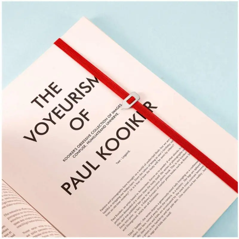 AA83 Cintura elastica Segnalibro Clip per libro retrattile Puntatore a fascia elastica Segnalibro da lettura Forniture di cancelleria