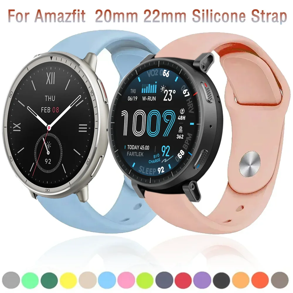 20mm 22mm Silikonarmband für Amazfit Active Max Bip 6 5 GTR 4 3 Balance 2 Sportarmband Amazfit Active 2 GTS 4 Mini Armband