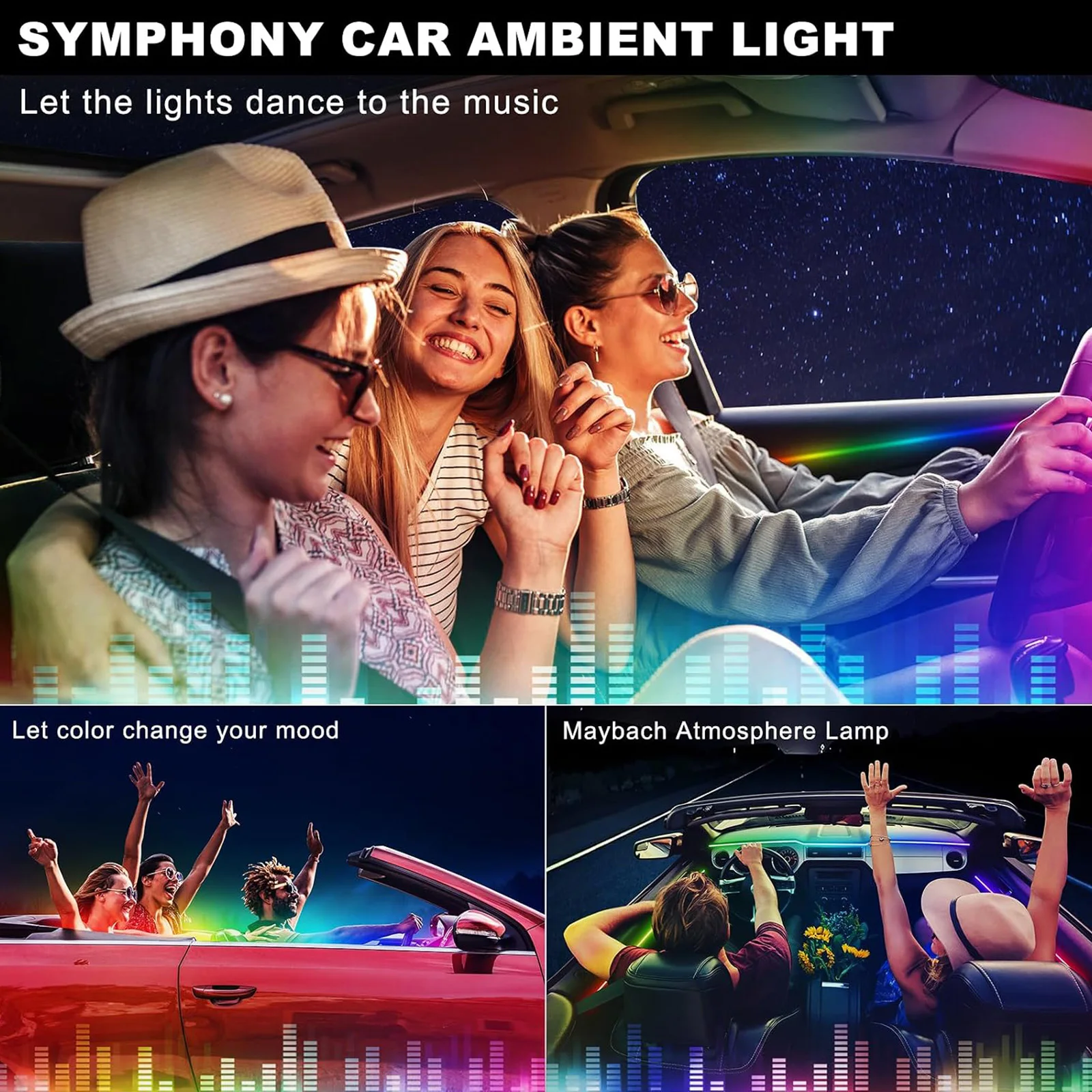 Kit Pencahayaan Ambient LED In - Led Ambient Interior Car Lights App Control ulasan dan harga