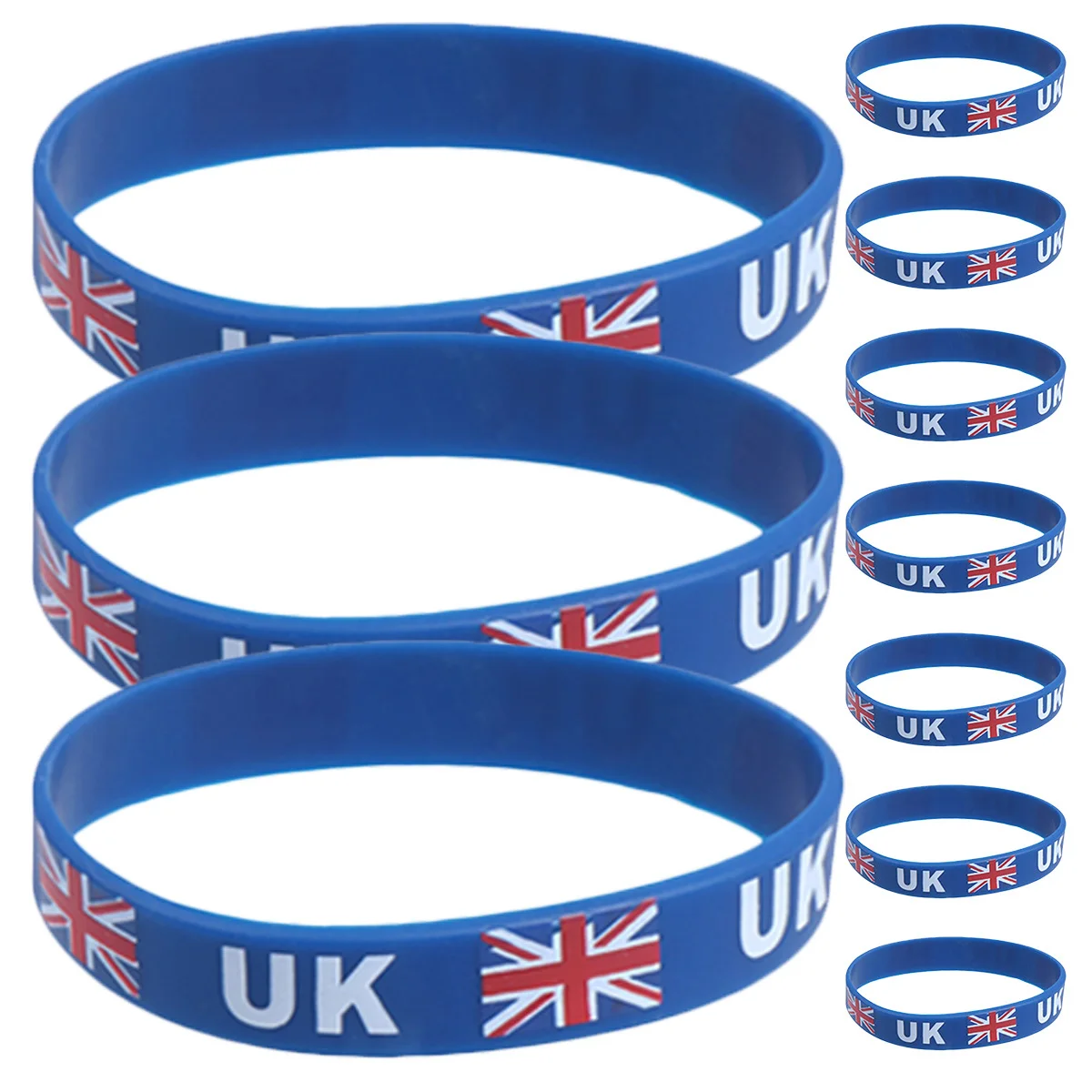 

10Pcs Premium Silicone Country Flag Wristband One Size Fits Most National Flag Bracelets for Sports Events Football Match