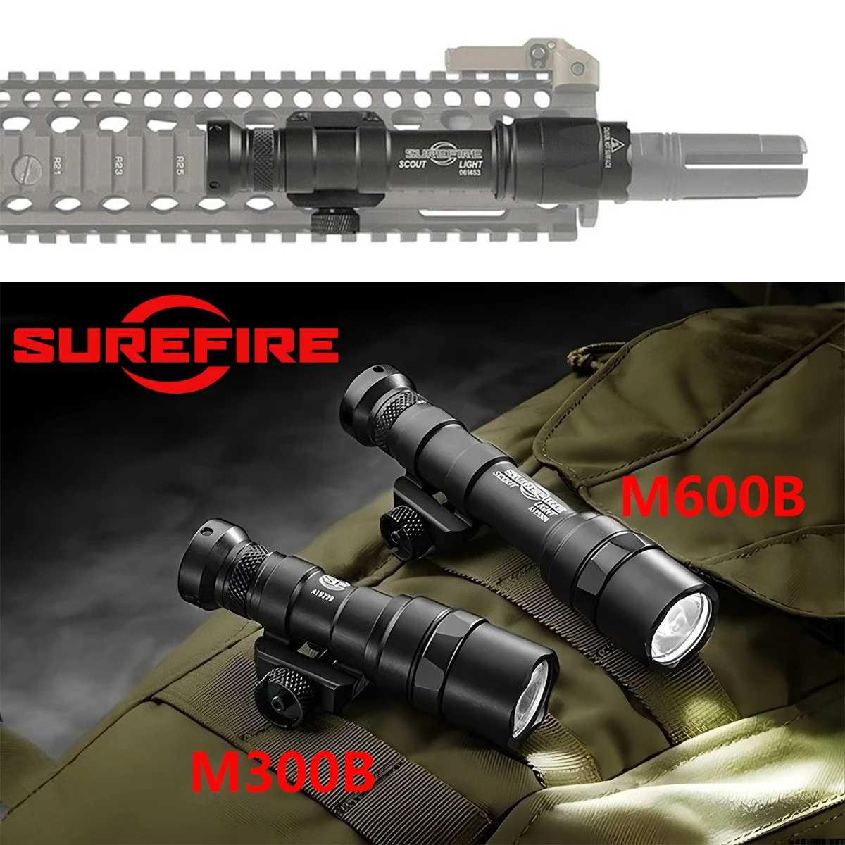 Surefire M600C M600B M600 M300C M300B M300V IR M600V IR Metall-Taktische Suchlampe AR15 Gewehr Airsoft Hängelampe – Detail 3