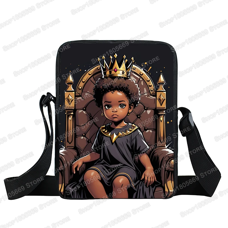 Afro Black Nurse Girl King Reading / Play Guitar Violin Boys Girls School Bags Women Crossbody Bag Student Bookbags Gift