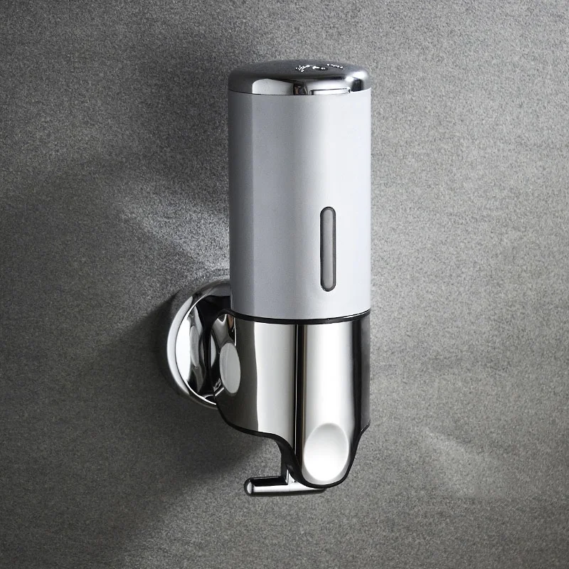 

1pc Stainless Steel Pull Rod Three Head Soap Dispenser Wall Mounted Manual Press Shower Gel Dispenser, Hotel Bathroom