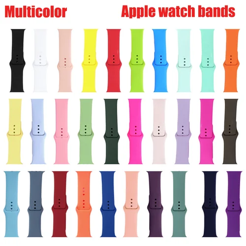 Bandas de silicona para Apple Watch, pulsera deportiva Ultra 2 49mm 45mm 44mm 40mm 41mm serie iwatch 8 7 6 5 4 3 SE 9 10 42mm-46mm