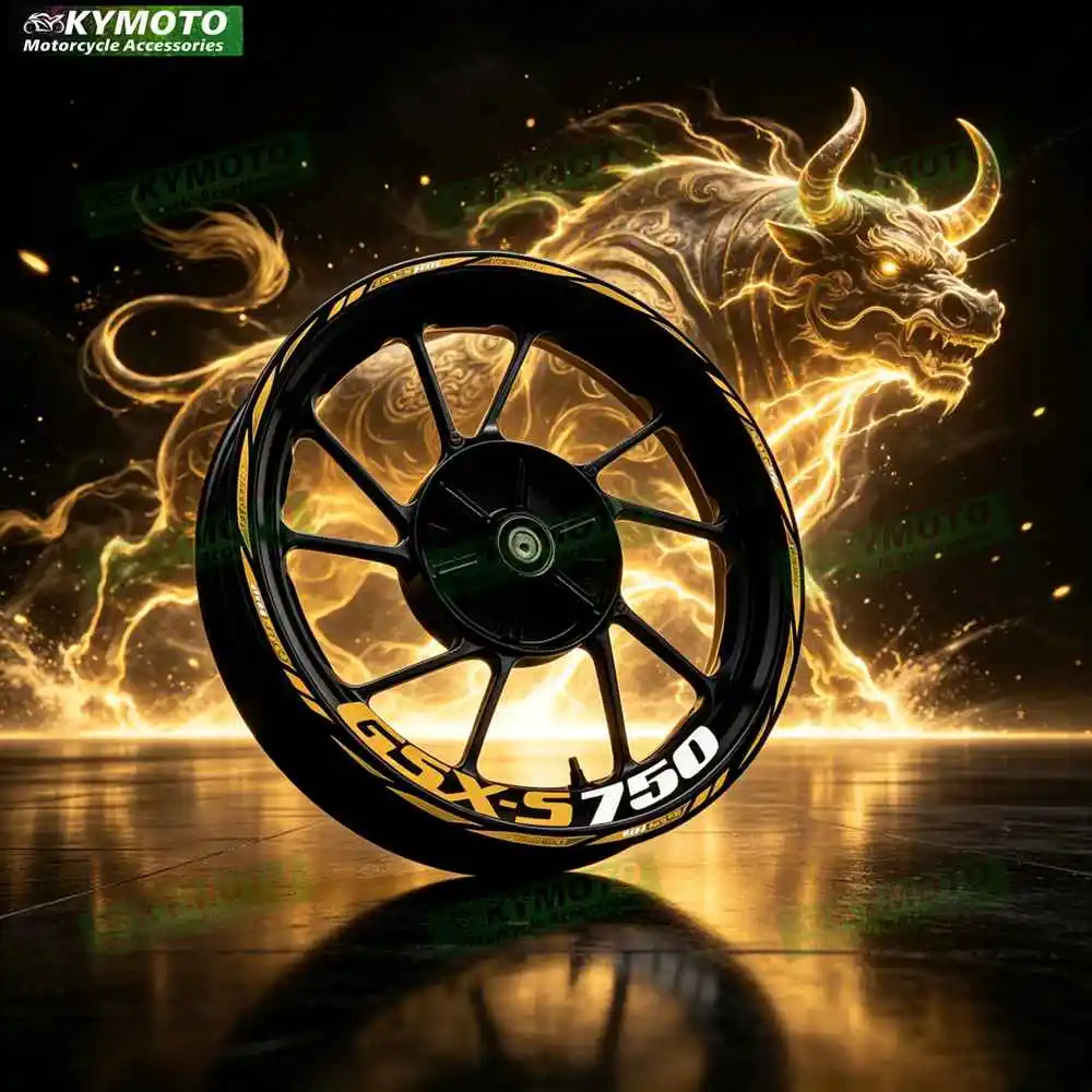 For GSX-S750 GSXS750 Motorcycle 17 Inch Front And Rear Racing Wheel Stickers Car Reflective Motorbike Hub Tape Decal Sticker