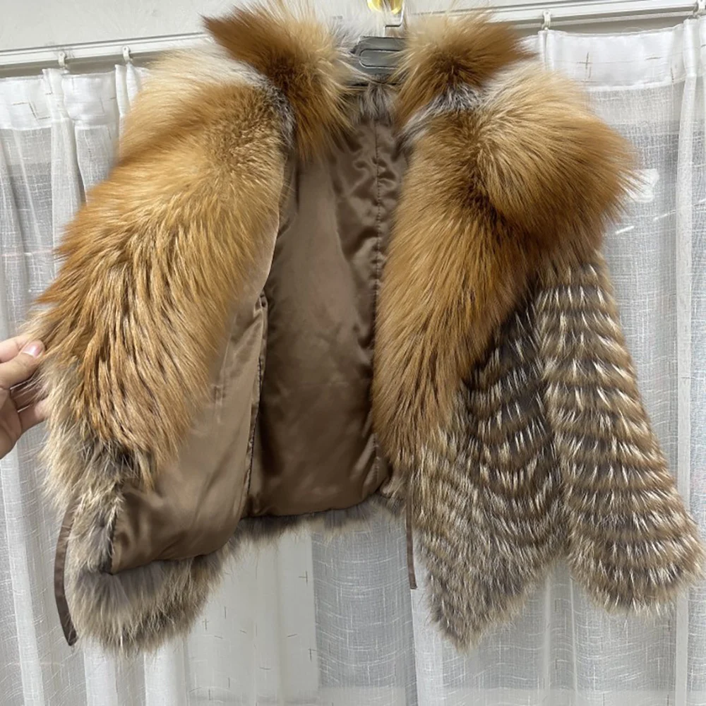 2024 Winter Fur New Fashion Style Imported Red Fox Oversized Fur Collar Looks Thin And Atmospheric Expanded Fox Fur Coat