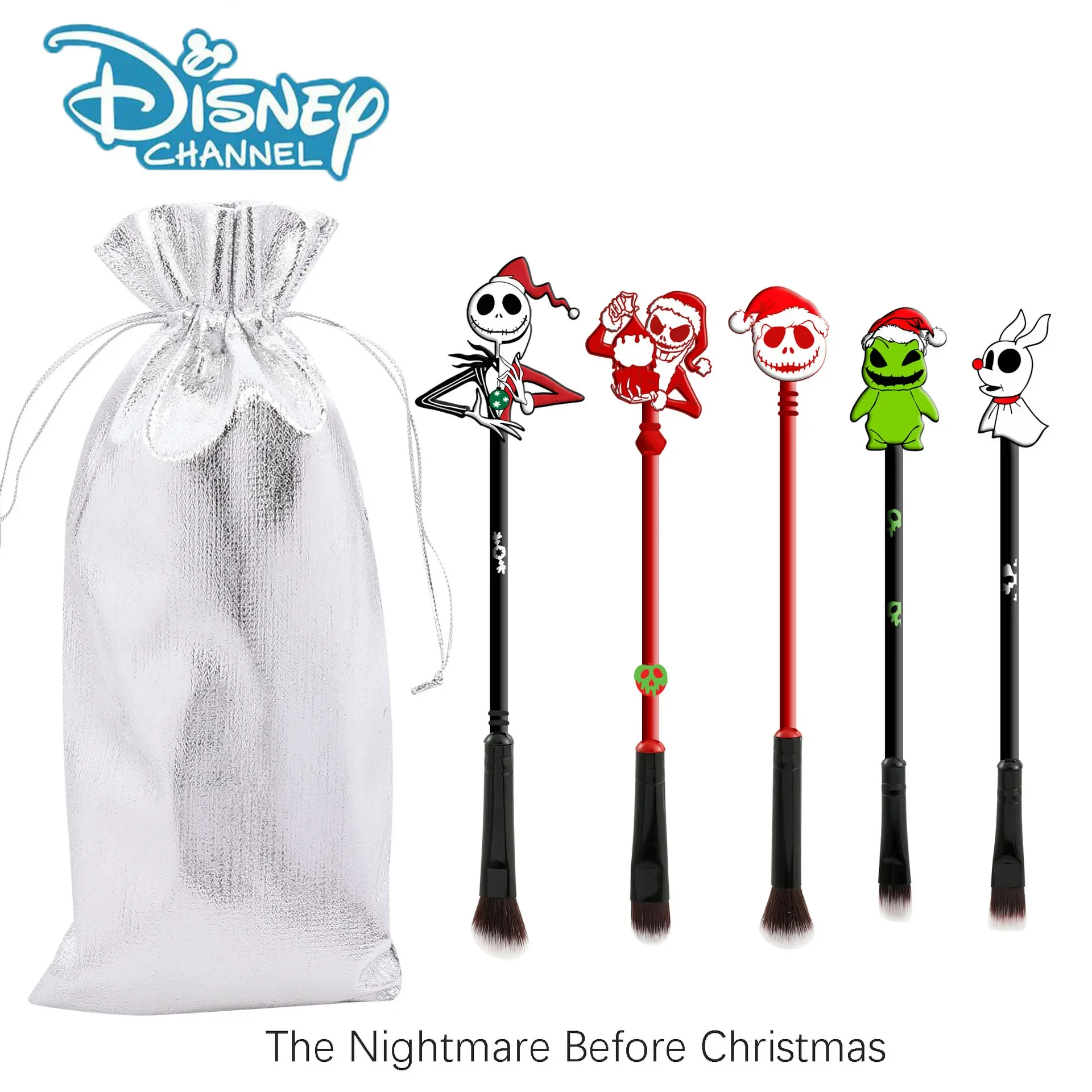 

Disney Creative Christmas Fright Night Makeup Brush Set Cartoon Peripheral Skull Jack Eye Shadow Brush Holiday Gift Decoration