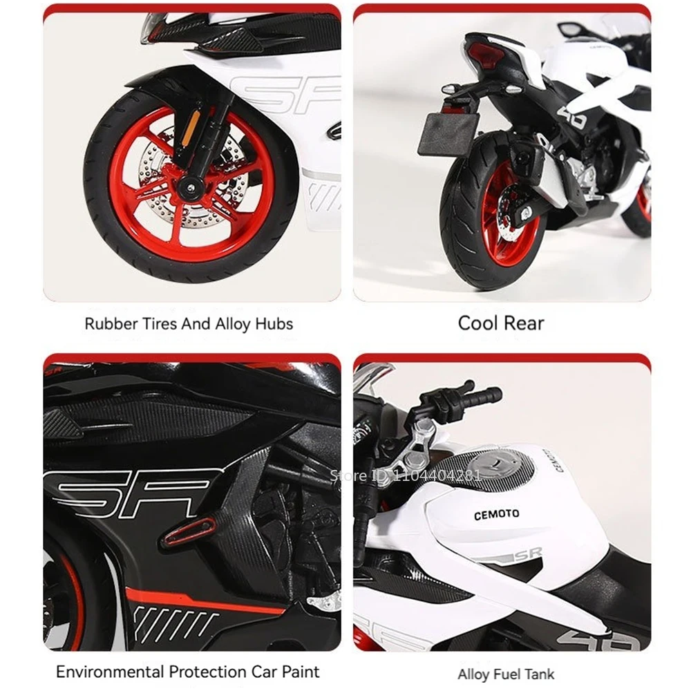1:12 CFMOTO Spring Breeze 450SR Legering R NineT Motorfiets Model Speelgoed Auto Voorwiel Stuur met Licht Motor Jongen Verjaardagscadeau