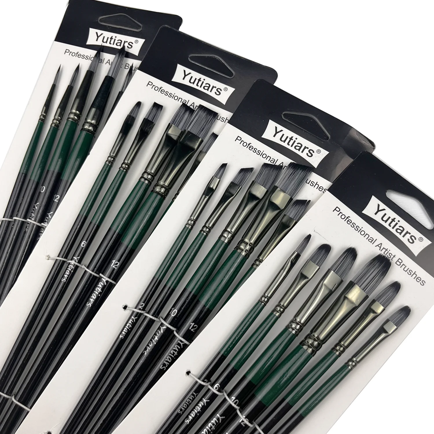 25pcs High-Quality Professional Artist Paint Brush Set - Various Shapes Including Round, Filbert, Flat & Angular for Oil, Acry