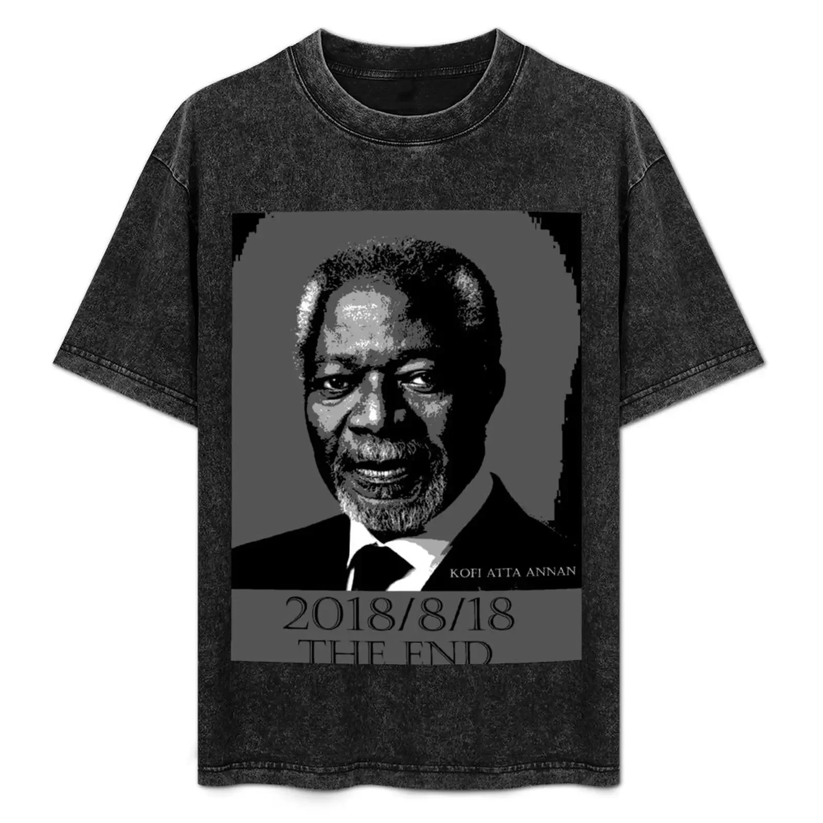 

Kofi Annan The End T-Shirt Basic Crew Neck Short Sleeve Top