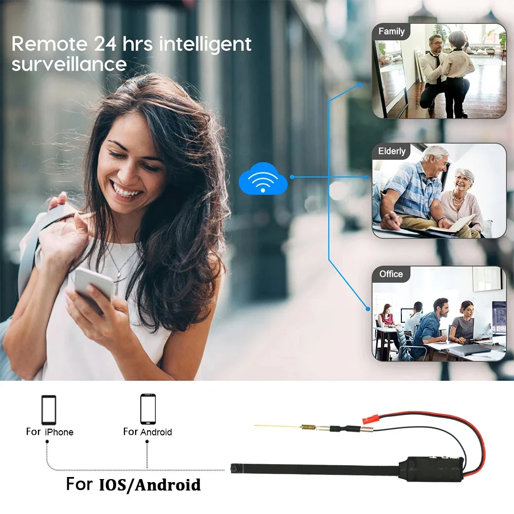 Mini cámara HD de 1080P, módulo DIY, detección de movimiento, WiFi, grabadora de vídeo, cámara de vigilancia de seguridad para el hogar, cámara inalámbrica P2P de 4MP