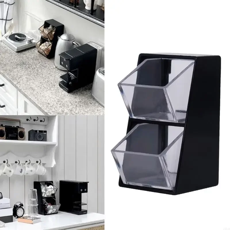 

Миниатюрный органайзер для шкафа в стиле ретро для настольных кукольных домиков, масштаб 1/6, пластиковая полка, простая сборка,