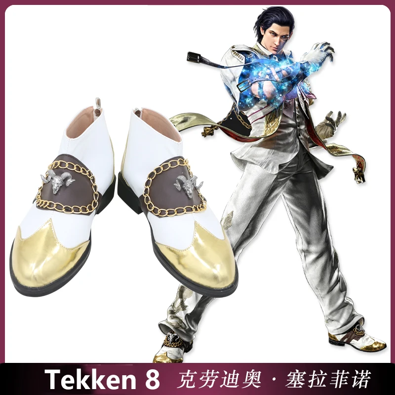 Tekken 8  Claudio Serafino Game Cosplay Shoes Boots PU Leather For Halloween Christmas Carnival Role Play Party For Women Men