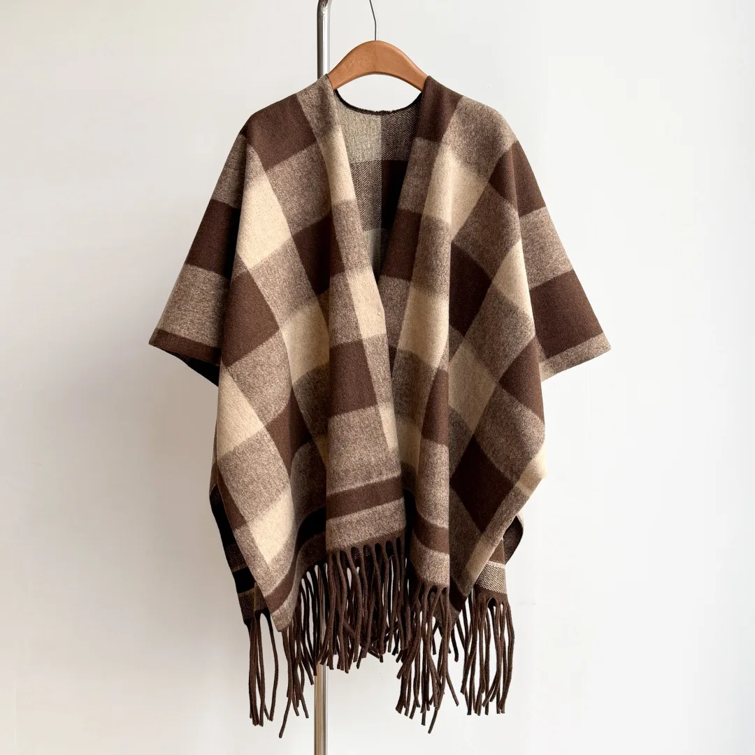 Poncho Cape Women Cashmere Scarf Tassel Blanket Shawl Winter Pashmina Wrap Scarfs For Women Travel Outer Cachecol