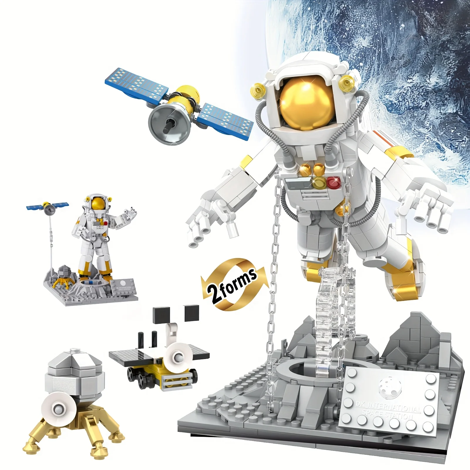 

Floating Astronaut Building Blocks Set - 875 PCS 2 in 1 Space Model, STEM Educational Toy for Kids Adults, DIY Gift Idea