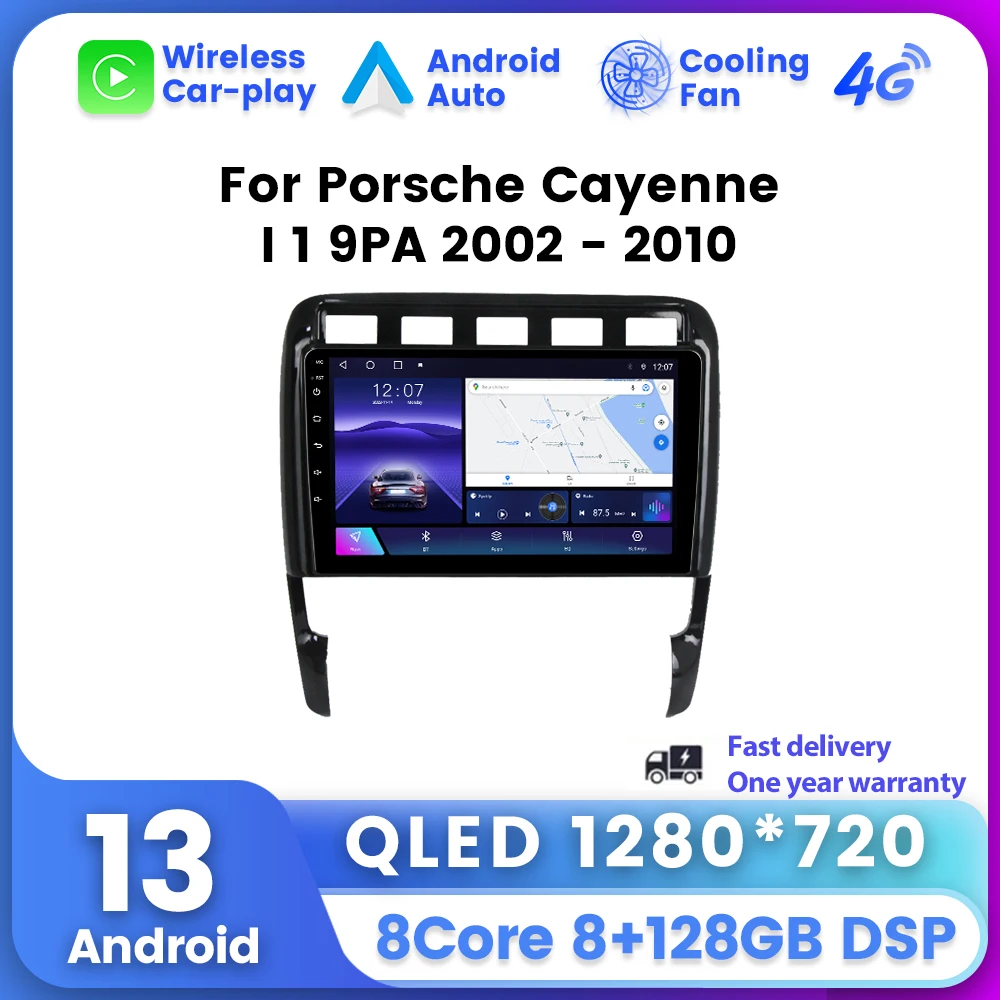 8G + 128G Android 13 autoradio Carplay lettore multimediale navigazione GPS per Porsche Cayenne I 1 9PA 2002-2010 WIFI 2 unità principale din