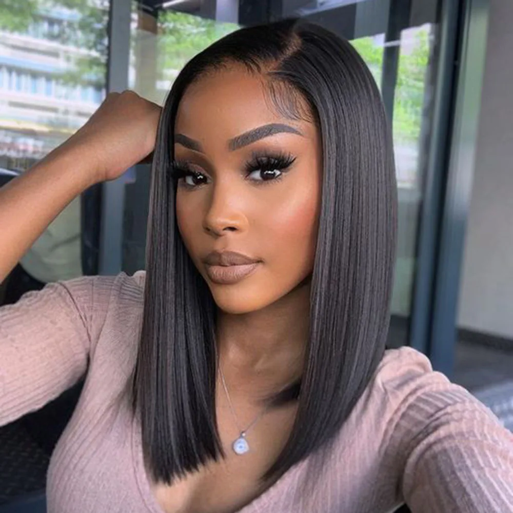 

Brazilian straight Short Bob Wigs13x4 Lace Frontal Human Hair Wig Wavy Side Part Bob Wigs for Women Perruque Cheveux Humain
